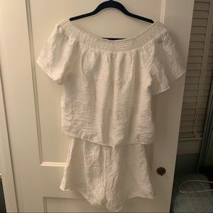 Parker white Kaling off-the-shoulder romper